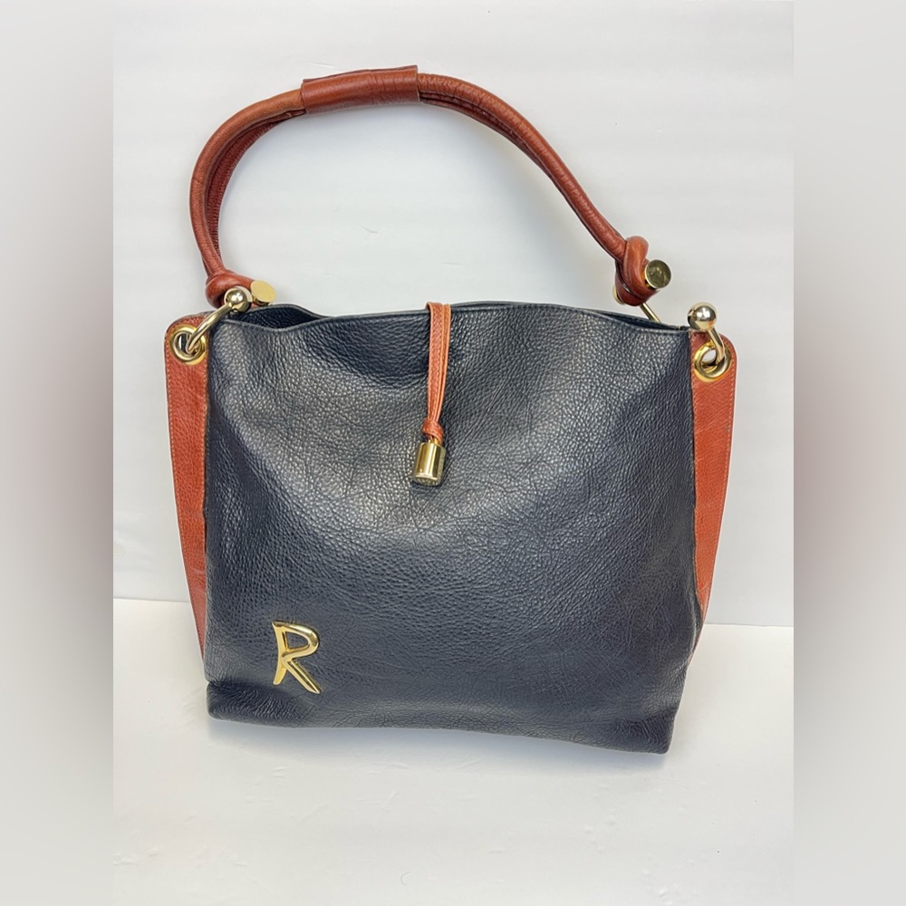 Romano Di Paolo Vintage Genuine Leather Bag Black/Brown Made in Italy